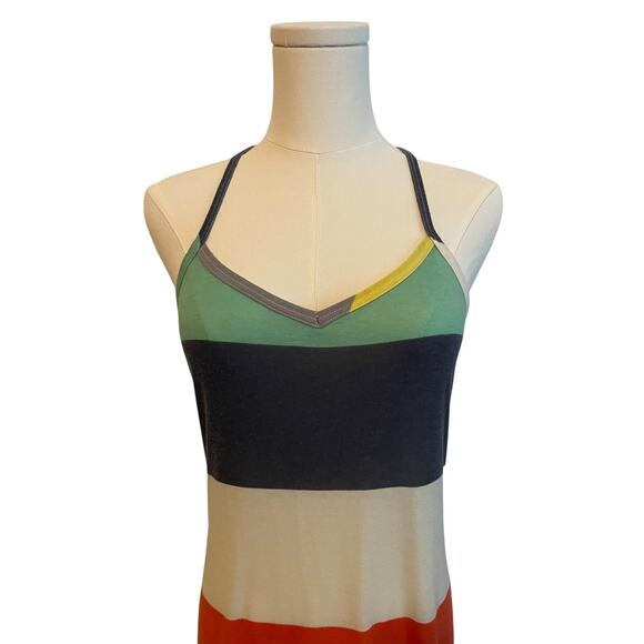 Body Central Tube Maxi Dress Medium Rainbow Spaghetti Strap Indie Y2K Vintage - Picture 3 of 7